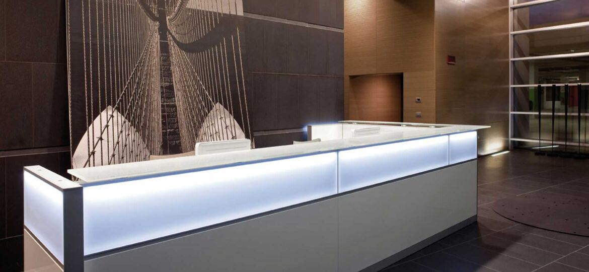 Mostrador de recepción Led