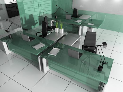 escritorio de cristal
