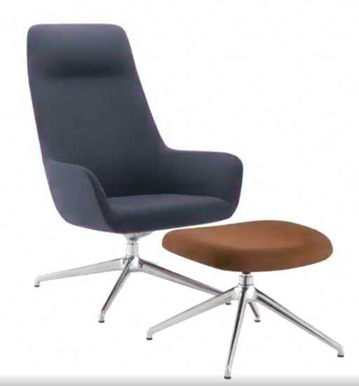 City Lounge high back headrest and stool 4