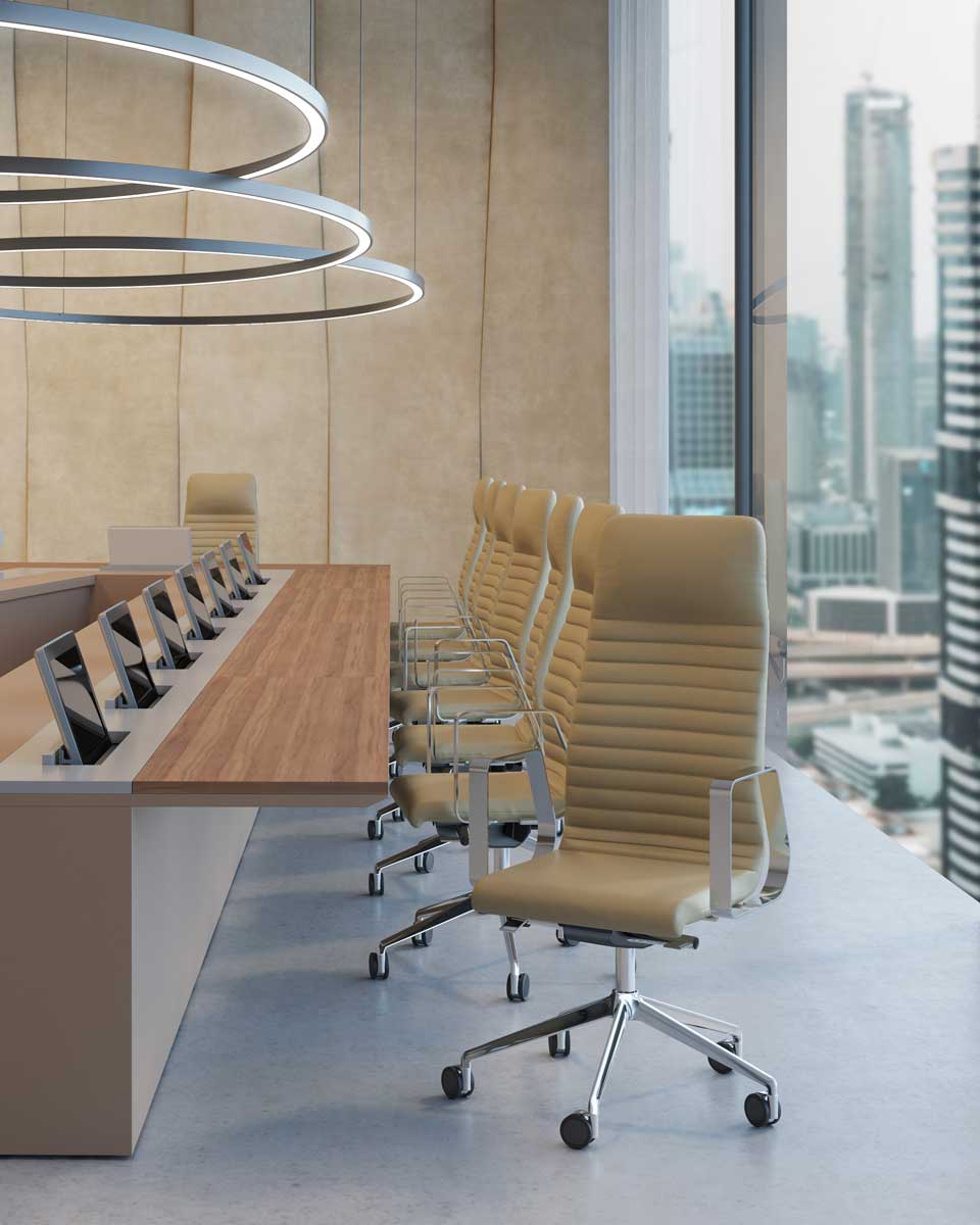BOS Barcelona Ligera Parallel Chair High Back Boardroom Detail