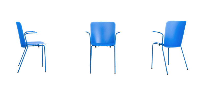 silla polipropileno azul