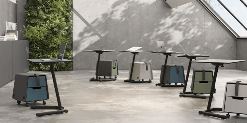 Poni - taburete con pala de escritura - asiento baúl - asiento cajonera | Lambda3