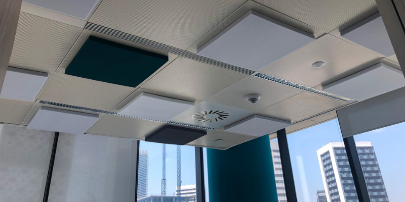 Aislamiento acustico muebles de oficina Panel acustico cuadrado de techo PANEL ACUSTICO TECHO CUADRADO LAMBDA3 Aislamiento acustico muebles de oficina Panel acustico cuadrado de techo PANEL ACUSTICO TECHO CUADRADO LAMBDA3