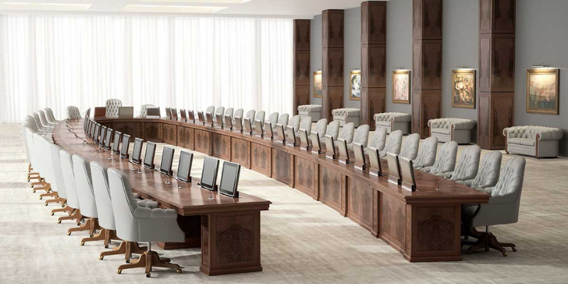 Mesas de reuniones Tailor Made Artmoble nogal piel gris LAMBDA3 Mesas de reuniones Tailor Made Artmoble nogal piel gris LAMBDA3